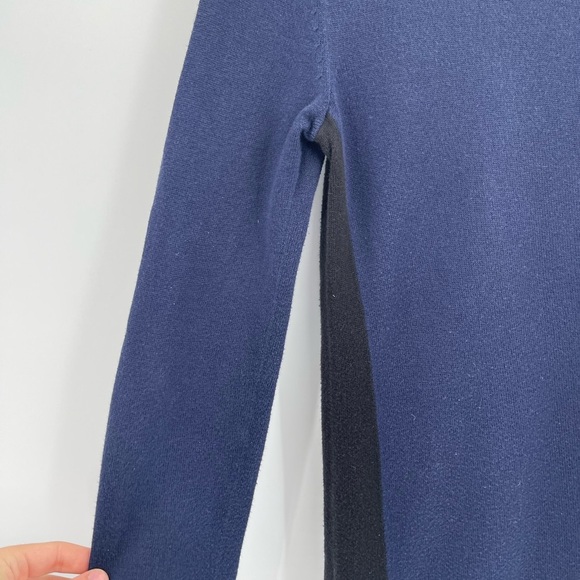 Rag & Bone Navy & Black Layered Hallie Raw Hem cashmere Long Sleeve Sweater xs - Picture 8 of 9